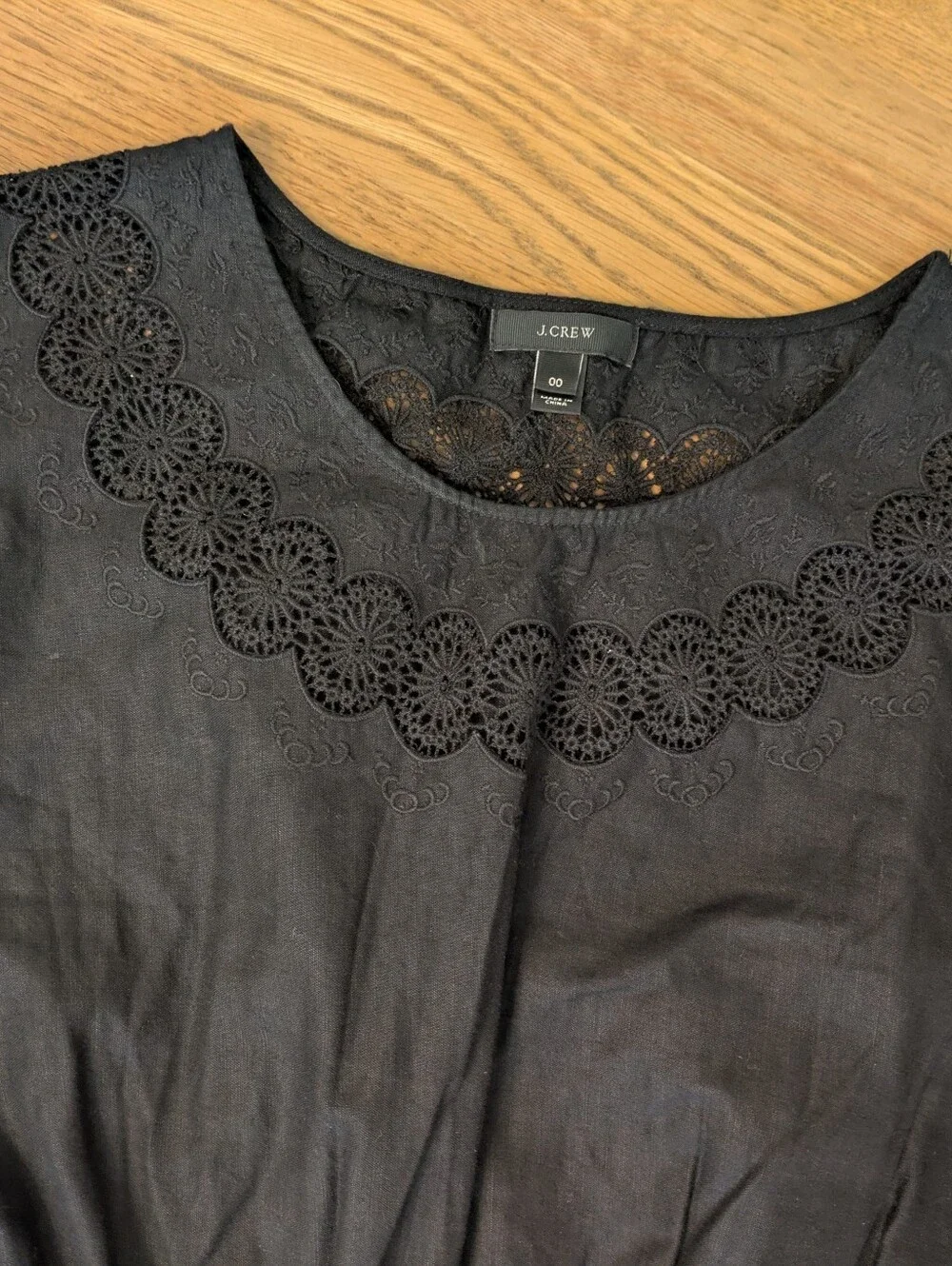 J. Crew Black Crochet-Trim Mini Dress - Size 00